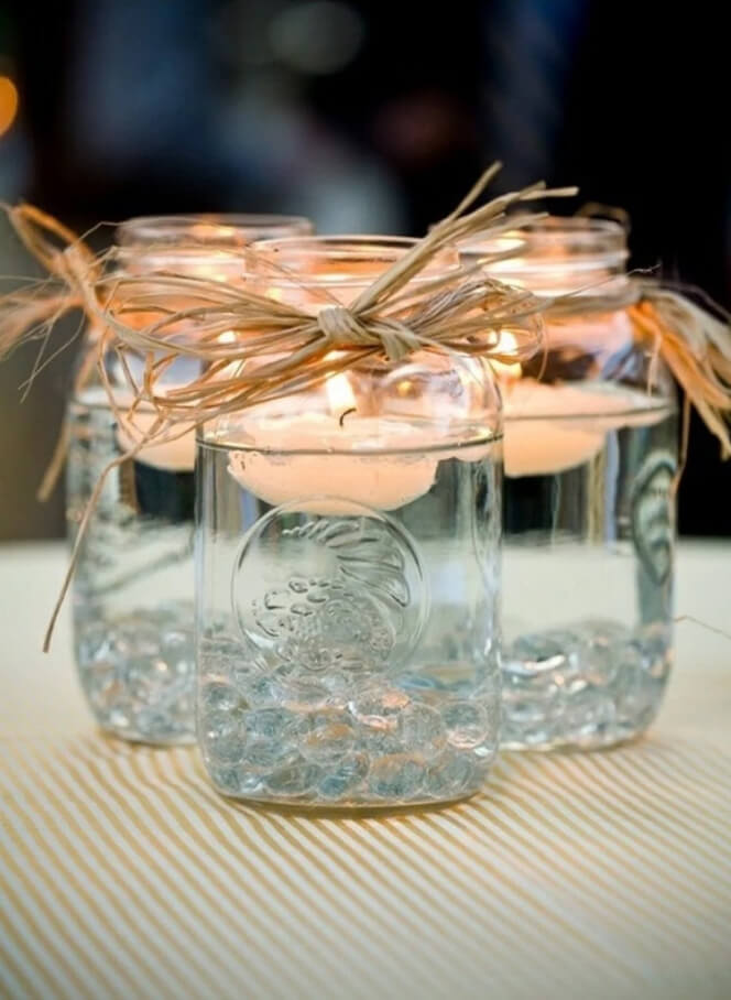 Homemade Floating Candles Centerpiece Design