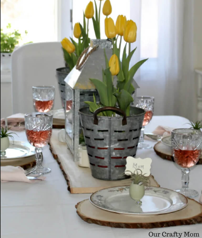 Farmhouse Style Easter Table Setting