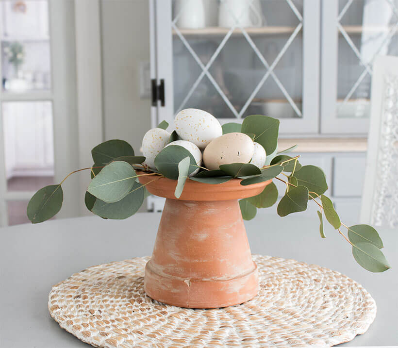 Terra Cotta Easter Theme Centerpiece