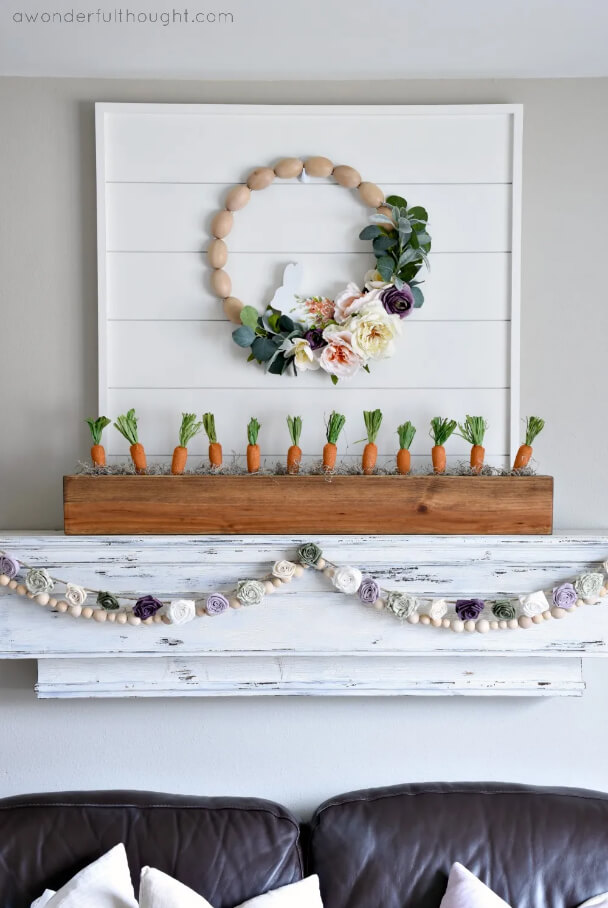 Bold Homemade Easter Mantel Design