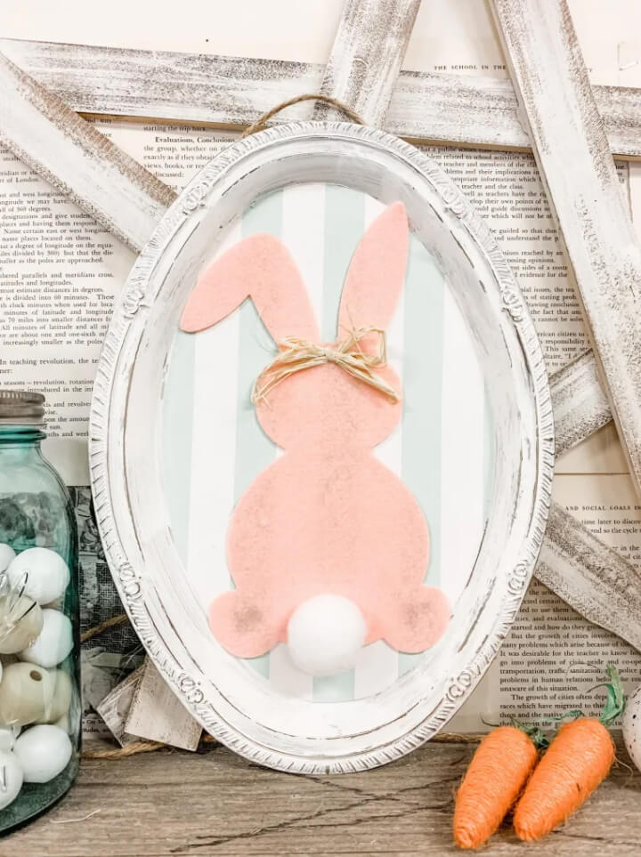 Affordable Silver Tray Easter Bunny Decor