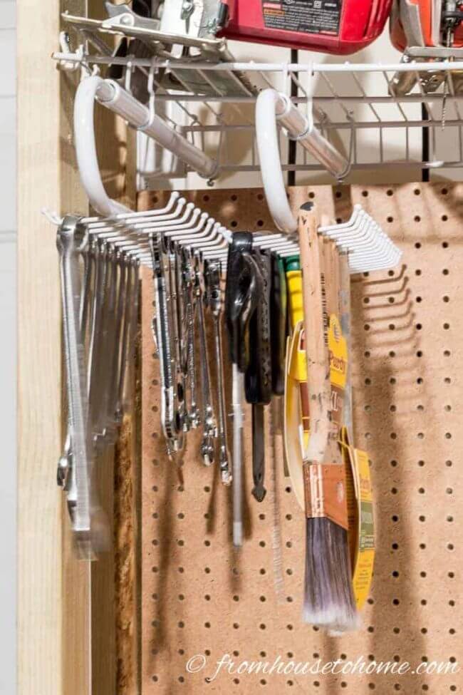 Tie Rack Garage Tool Storage Ideas
