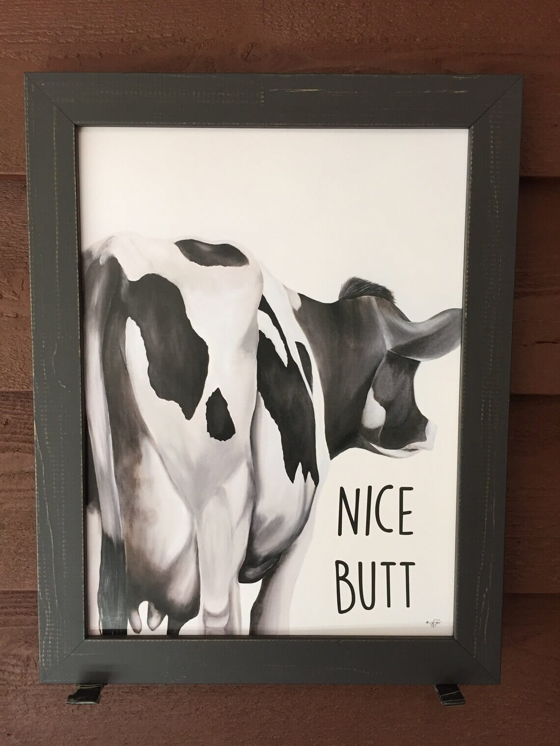 Nice Butt Laminated Cow Illustration