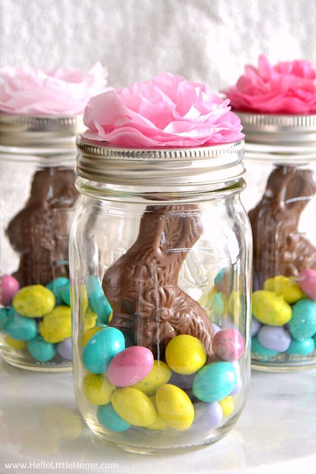 Mason Jar Easter Candy Baskets