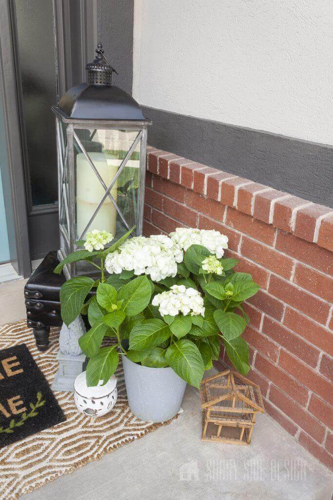 Simple Potted Greenery Front Porch Design