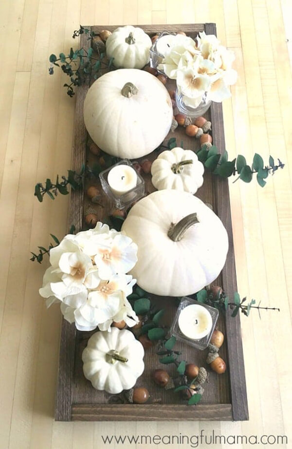 Contemporary Fall Themed Wooden Tray Design