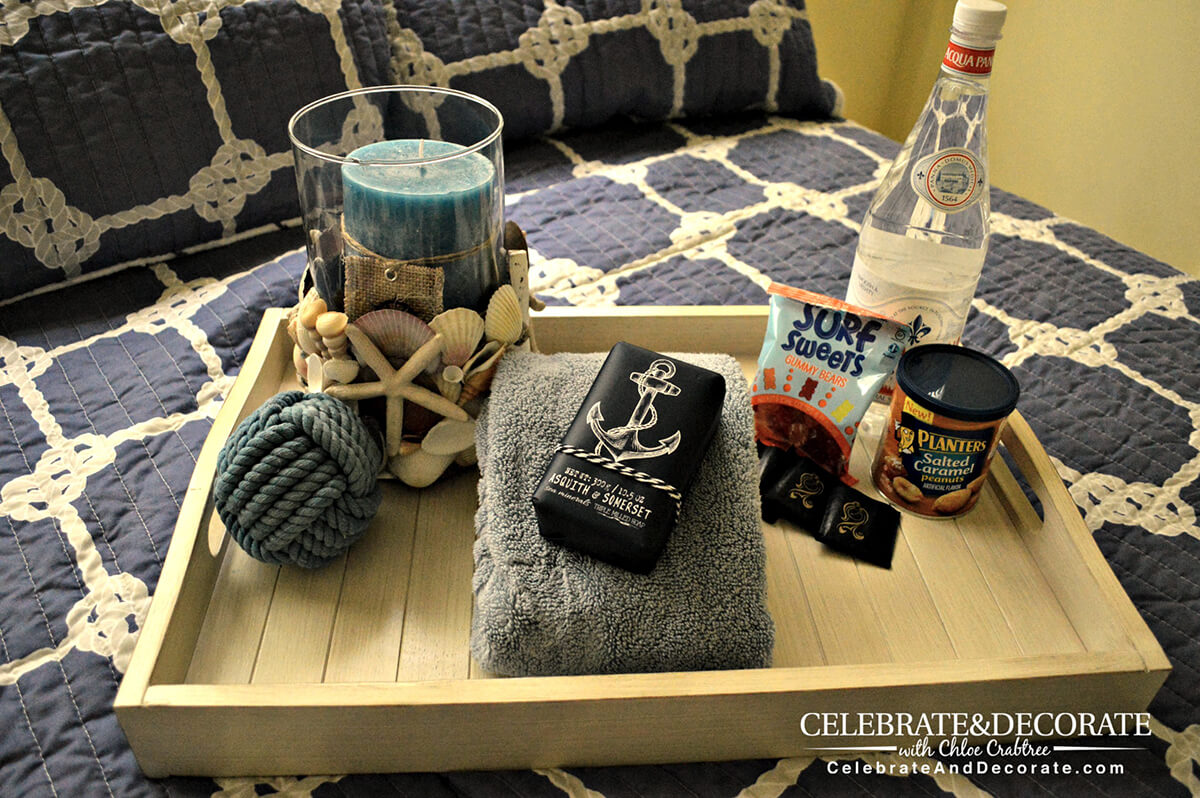 Nautical Themed Wooden Rectangle Tray