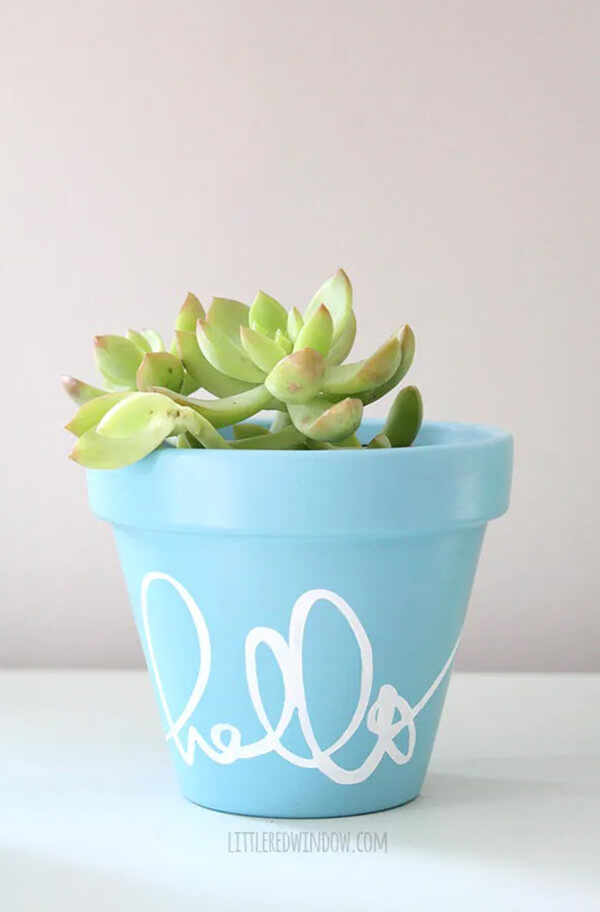 Farmhouse-Friendly Flowerpots Decorated with Cursive Handwriting