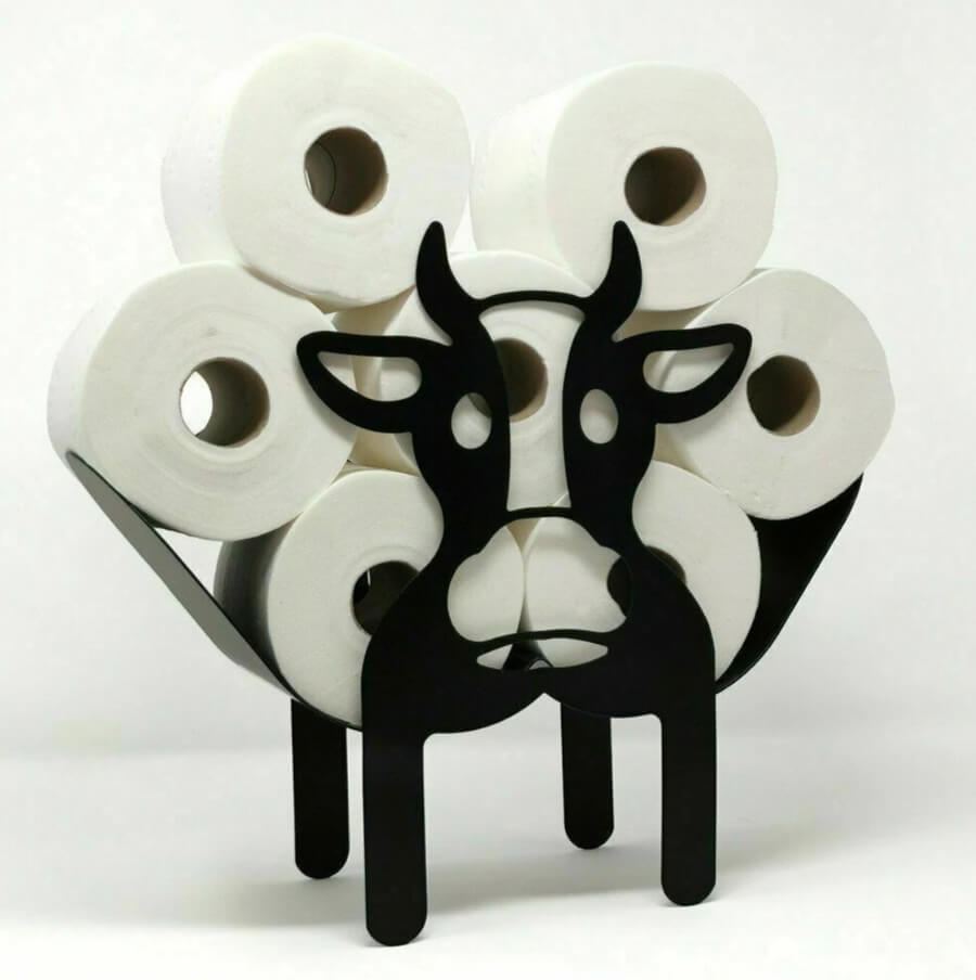 Adorable Cow-Shaped Toilet Paper Holder