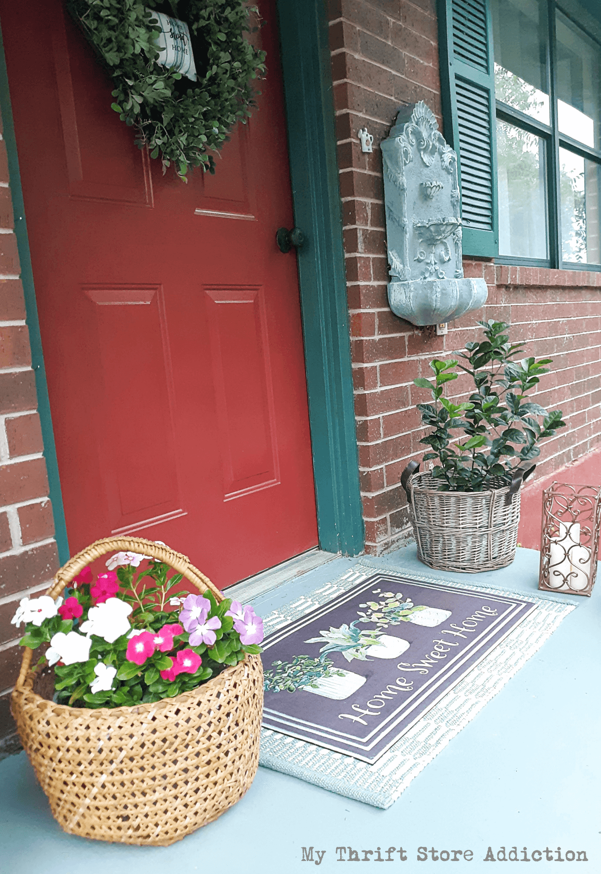 Basket Themed Front Porch Planters