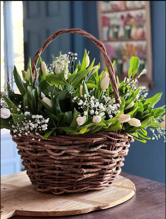 Designing a Flower Arrangement in a Basket