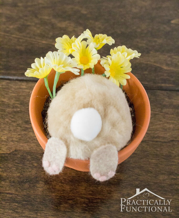 Curious Bunny Flower Pot Easter Decorations