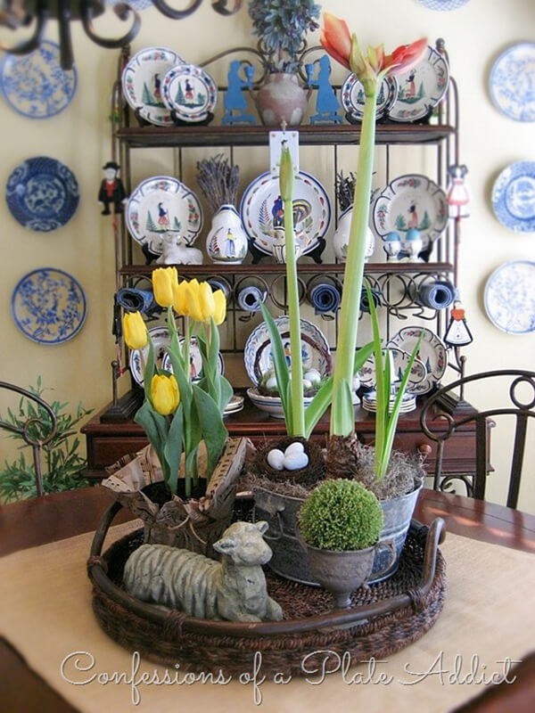 Incredible Rustic Springtime Kitchen Centerpiece