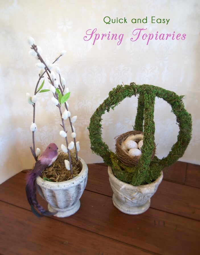 Charming and Simple Easter Topiaries