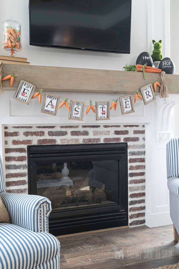 Charming Easter Fireplace Mantel Decor