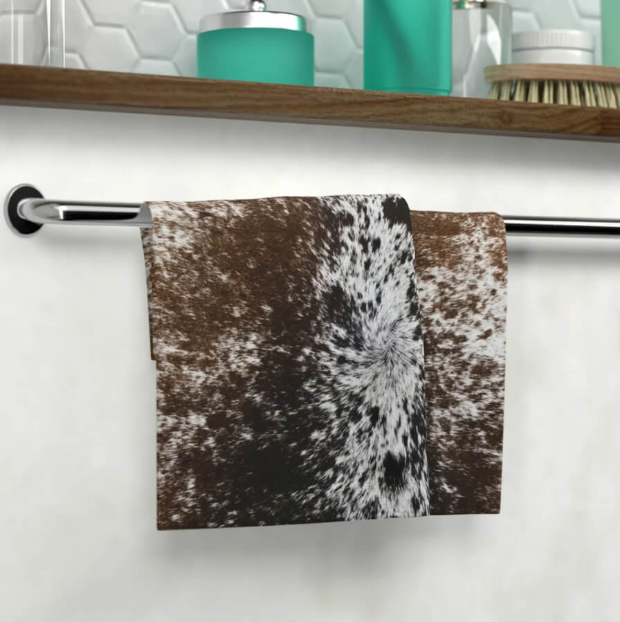 Faux Cowhide Washcloth Made from Cotton