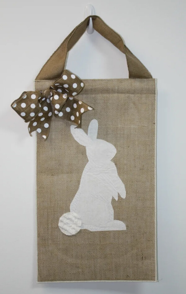 Burlap Easter Flag with Bow