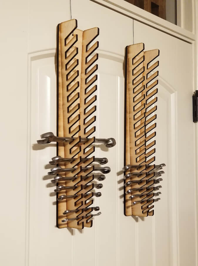 Laser-Cut Wrench Rack with Labels