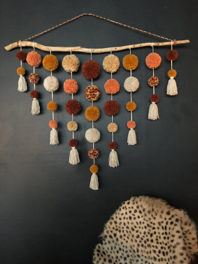 Oversized Pom Pom Wall Hanging