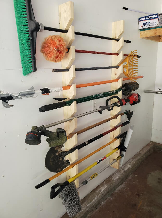 Handmade Long-Handled Tool Organizer for Your Garage