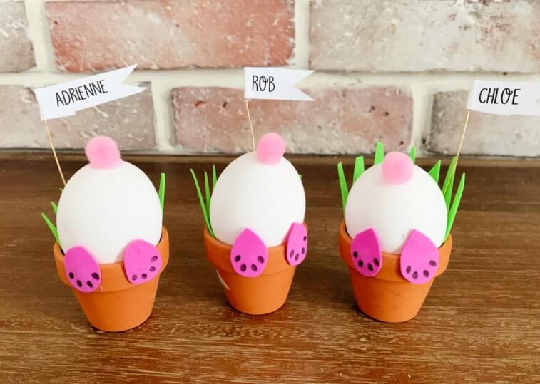 Adorable Easter Bunny Pot Place Cards