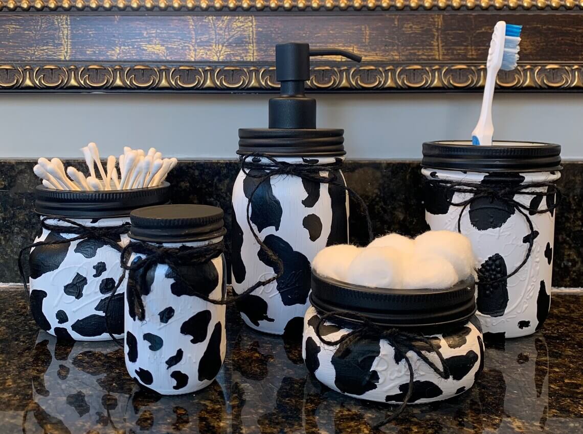 Countertop Cow Print Canning Jar Collection — Homebnc