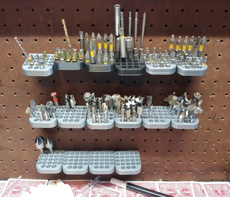 Storing Hand Tool Accessories on Pegboard