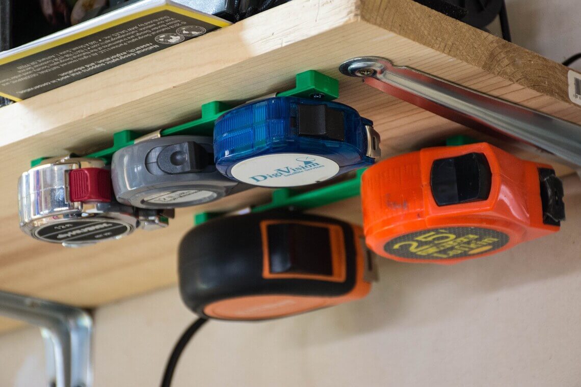 Wall-Mounted Tape Measure Storage Clips