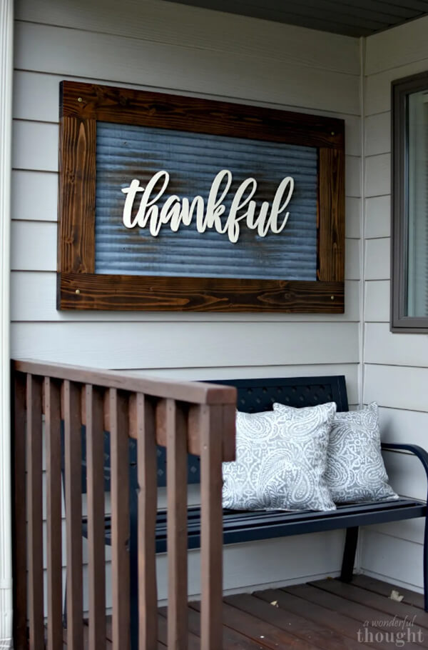Galvanized Metal Porch Sign with Interchangeable Words
