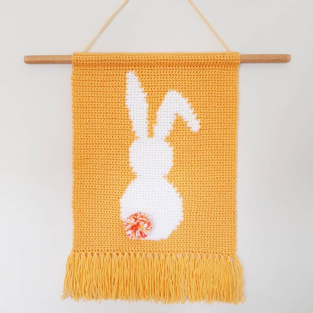 Adorable Easter Bunny Crochet Wall Decor