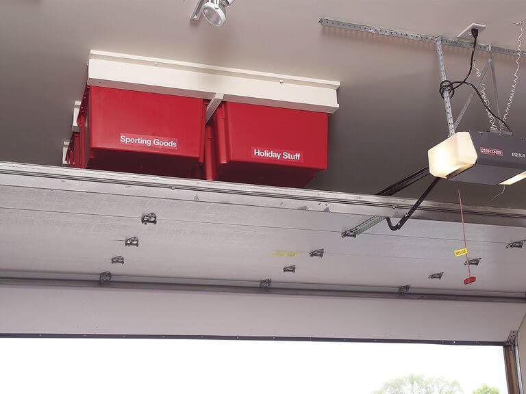 Overhead Storage System on the Garage Ceiling