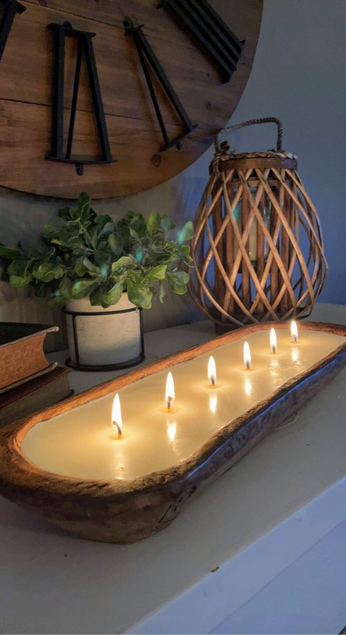 Beautiful Wooden Bowl Candle Display
