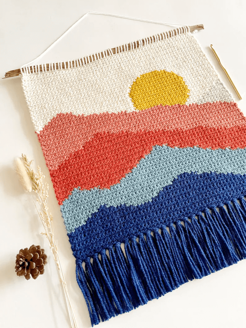 Mountain Sunset Instant Download Crochet Pattern