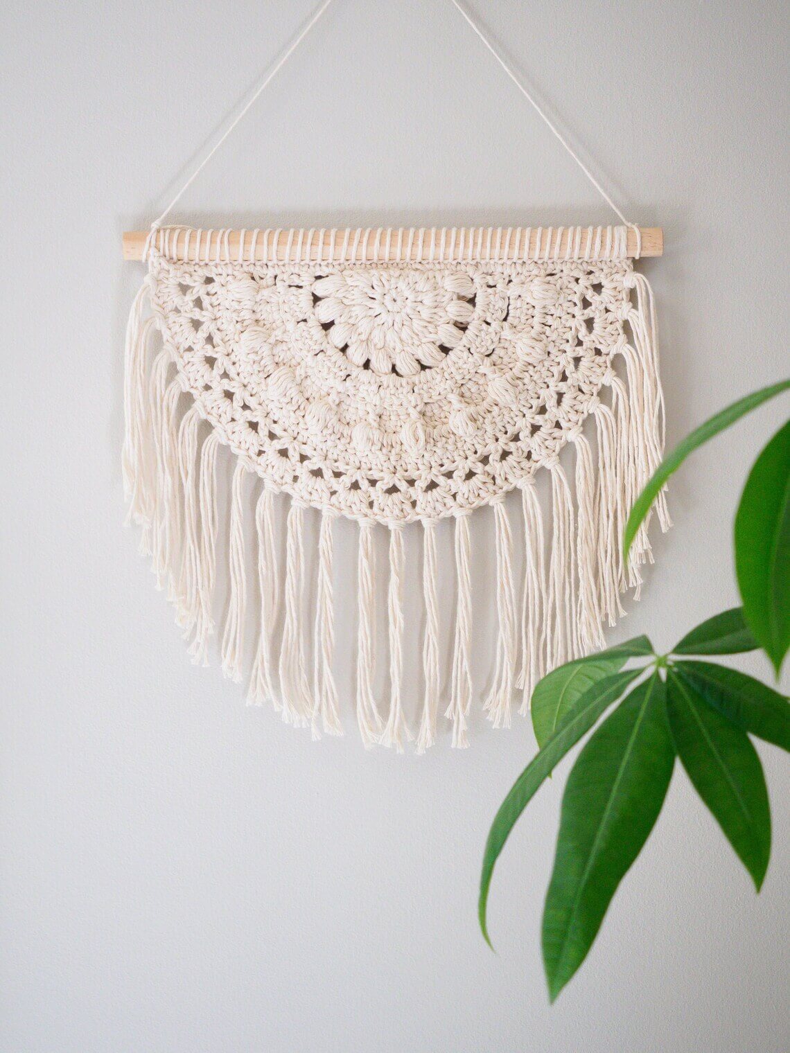 Crocheted Semicircle with Lots of Fringe