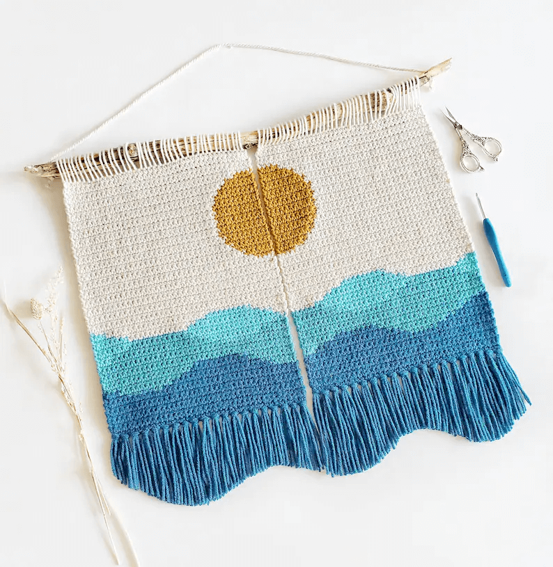 Seaside Sunset Diptych Crochet Pattern