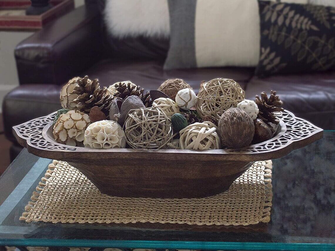 Decorative Handmade Wooden Dough Bowl
