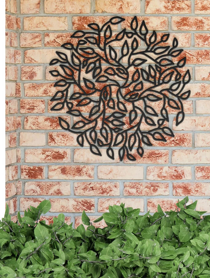 Vining Branches Outdoor Metal Medallion