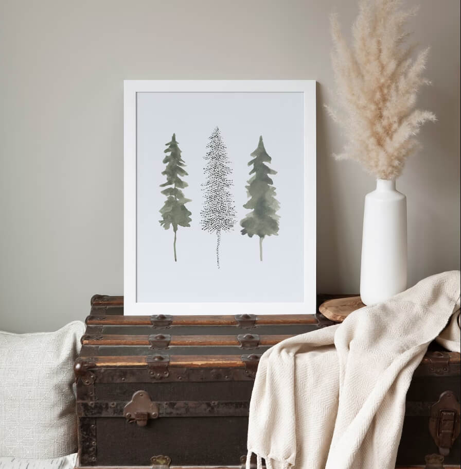 Minimalist Evergreen Pine Tree Decor